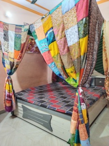 Dosel de cama Sari bohemio multicolor con mosaico de mosquitos para decoración del hogar y Camping - Product Image 2