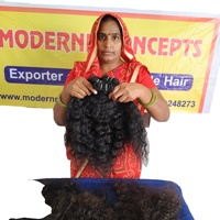 Extensions de cheveux humains indiens vierges Remy 100% non traités, ondulés naturels, double trame, vente en gros