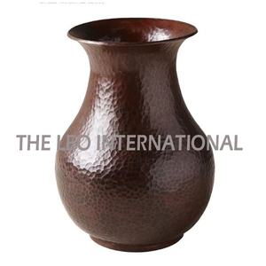 Madera y aluminio Metal Forma redonda Marrón Acabado Estilo de lujo Moderno Venta caliente Jarrón de la más alta calidad - Product Image 5
