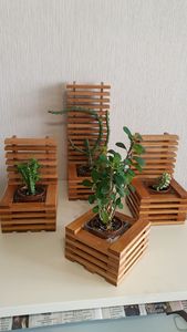 ARTESANÍA maceta de madera Wishing Well maceta decoración de jardín de patio trasero macetas de madera creativas macetas de flores de corteza jardín - Product Image 6