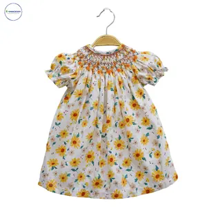 Hermoso vestido de crisantemo sin mangas para niña, ropa fruncida de alta calidad, vestidos para niñas, ropa para niños