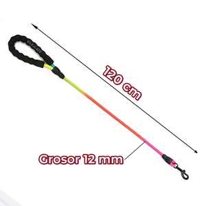 Guinzaglio in nylon multicolore di taglia media con motivo a tinta unita e impugnatura in schiuma - Product Image 2