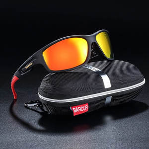 Lunettes de soleil de sport avec vision nocturne, monture en PC tendance, protection UV, verres rouges pour le cyclisme - Product Image 1
