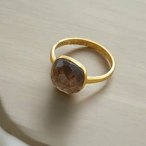 <b>Indian</b> Handmade 925 Sterling Silver Party Wear <b>Ring</b> with Natural Stone Bezel Setting - Product Image 3