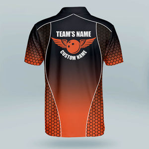 <b>Men's</b> Sporty Printed <b>Bowling</b> Polo <b>Shirt</b> 100% Polyester Knitted Fabric Anti-Wrinkle Waterproof Team Best Quality Wholesale Custom - Product Image 3