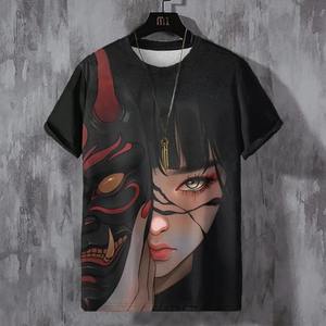 Camiseta Vintage para hombre, hermosas camisetas gráficas de personajes de Anime, camiseta informal estampada con cuello redondo, camiseta de gran tamaño para hombre - Product Image 5