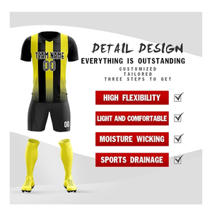 ชุดฟอร์มฟุตบอลผ้าโพลีเอสเตอร์100% พร้อมชื่อทีมระบายอากาศได้ดีแห้งเร็วเครื่องแบบปรับแต่งได้ - Product Image 3