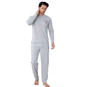 Conjunto de Pijama Suave para Hombre, Talla Grande, Manga Larga, Transpirable, Mezcla de Algodón, Ropa de Dormir Cómoda, Elegante y Relajante - Product Image 6