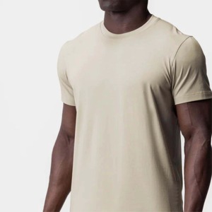 Camiseta de entrenamiento de rendimiento para hombre OEM con tecnología de absorción de sudor para Fitness y gimnasio 100% camisetas de algodón para hombre - Product Image 3