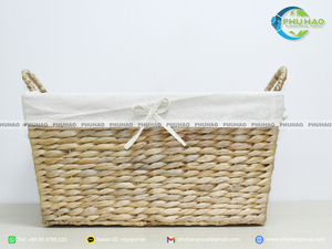 Handcrafted WATER HYACINTH <b>STORAGE</b> <b>BASKET</b> Eco Natural Water Hyacinth <b>Basket</b> Metal Frame for Strength and Shape Retention - Product Image 6