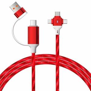 Quà Tặng Tốt Nhất 5-Trong-1 LED Chảy Ánh Sáng Sạc Cáp USB-A/USB-C Để Loại C/Micro USB Nhanh Chóng Sạc Truyền Dữ Liệu Rối Miễn Phí - Product Image 2