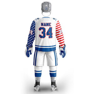 Premium Quality Factory Price Custom Made Team Hockey Uniform Wear Professional Ice Hockey Jersey Pant Shell Skate Guards <b>Socks</b> - Product Image 6