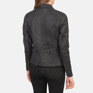 แจ็คเก็ตหนังแท้ผู้หญิงขนาดบวกฤดูหนาวใช้แจ็คเก็ตหนังแฟชั่นซิปในขั้นต่ําขั้นต่ํา - Product Image 2