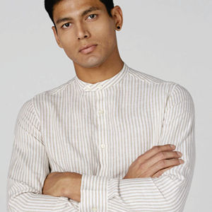 เสื้อเชิ้ตลายทางแขนยาวสำหรับผู้ชายเสื้อเชิ้ตลำลองไซส์ใหญ่พิเศษเสื้อเชิ้ตผ้าฝ้ายแบบสั่งทำสำหรับฤดูใบไม้ผลิ - Product Image 2