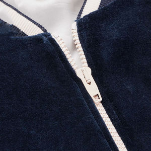 Veste d'hiver pour homme, velours brodé de luxe, style varsity, col carré, décontractée, tissée - Product Image 2