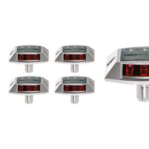 Lot de 5 boutons stroboscopiques rouges à énergie solaire avec ancrages – Produits d'avertissement routier - Product Image 4
