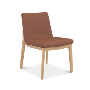 Sillas de Comedor Alenani de Madera de Teca Sólida con Tapicería de Cuero y Acabado Natural - Product Image 1