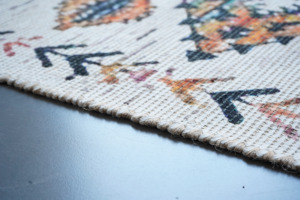 Handwoven Eco-Friendly Boho Jute Chenille Rug <b>Printed</b> Flat Pile with High Pile for Stylish Home Decor - Product Image 5