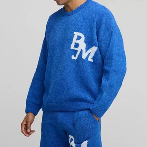 Conjunto de chándales cortos de punto de ajuste cuadrado de gran tamaño para hombre a la moda, ropa informal transpirable de primera calidad, chándales para hombre - Product Image 1