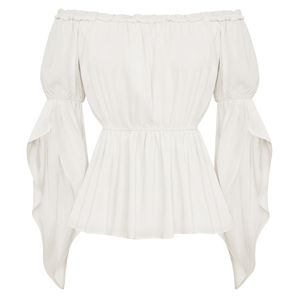 Mujeres Renaissance Slit manga cintura elástica fuera del hombro Tops <span class=keywords><strong>mujer</strong></span> <span class=keywords><strong>Camisa</strong></span> <span class=keywords><strong>de</strong></span> gasa Top <span class=keywords><strong>pirata</strong></span> - Product Image 3