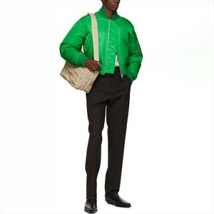Chaquetas Varsity Personalizadas de Talla Grande, Chaqueta Bomber de Nailon y Poliéster, Impermeable, Gruesa, de Invierno, Verde, Chaqueta Satinada para Hombre - Product Image 3