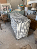 Commode en incrustation d'os avec 9 tiroirs pour intérieurs de maison élégants Belle armoire en incrustation d'os Chambre d'amis Salon Décor fait à la main