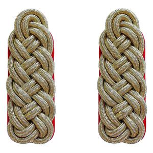 Hombrera de Uniforme con Trama de Trébol de Cuatro Hojas en Color Blanco y Dorado - Product Image 2