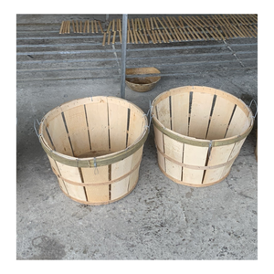 Panier à crabe en bois d'acacia naturel fait à la main panier de rangement tissé durable pour contenir le crabe - Product Image 3