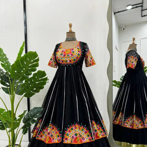 Launching Festival Wear Faux Georgette Heavy <b>Sequence</b> Embroidery With Chinestitch <b>Top</b> With Detailing Neckline and Lehenga - Product Image 1