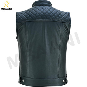 Gilet sans manches en cuir de qualité supérieure pour motocycliste, moto, motocross, motards - Product Image 6