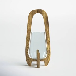 Lanterne de Noël faite à la main avec cadre carré en bois, style américain, poignée en corde, pour la décoration de la maison, lanterne de haute qualité - Product Image 2