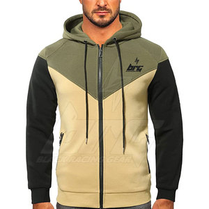 Ropa de calle de alta calidad, sudaderas con capucha para hombre, sudaderas con capucha de Color de contraste de gran tamaño para hombre, sudaderas con cremallera completa para hombre - Product Image 1