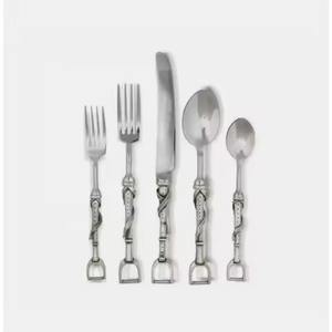 Designer <b>Blue</b> Handle Silver Head Cutlery <b>Set</b> For Indoor Dining Family Gatherings Formal <b>Dinners</b> And Special Events - Product Image 2