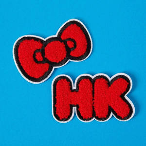 Parches bordados de chenilla personalizados de alta calidad, nuevos parches de letras de diseñador, venta al por mayor, tela, resina, calidad, bordado de chenilla - Product Image 2