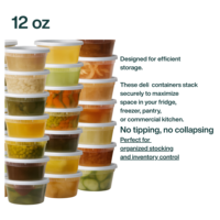 ProTakeOut [13 Oz] Contenants alimentaires en PP robustes avec couvercles, 100 ensembles (56 pièces), compatibles micro-ondes et congélateur, durables, anti-fuites, 4.63x2.17 8/7