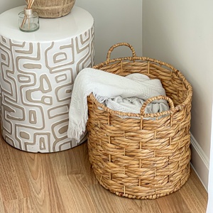 Cesta de almacenamiento de mimbre tejido de bambú de alta calidad de tamaño personalizado manijas ropa para el hogar agua Jacinto cesta de lavandería para organización - Product Image 2