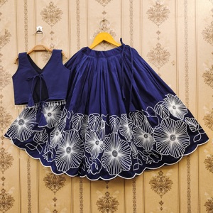 Shoryam Fashion - Lehenga Choli Étnico Azul Bordado para Niñas, Largo hasta el Suelo |   Productos de Primera Calidad, Nueva Llegada, Artículos Festivos para Fiestas - Product Image 2