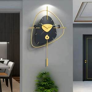 Horloge murale de luxe en forme de cercle pour hôtel restaurant et mariages art mural décoratif horloge murale en métal de couleur or et noir - Product Image 6