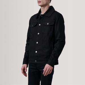 เสื้อแจ็คเก็ตยีนส์สีดำแบบ Trucker ยี่ห้อ Conard พร้อมตกแต่งกระดุม - Product Image 3