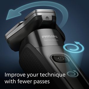 Rasoir électrique avec technologie de double lame pour utilisation humide et sèche, tondeuse escamotable, support de charge, étui de voyage, système de nettoyage, brosse de nettoyage - Product Image 6