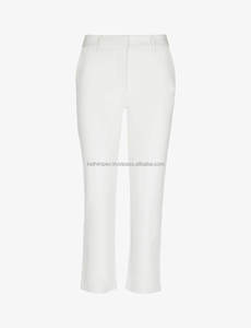 Pantalon élégant en similicuir blanc pour femme, taille haute, coupe régulière, respirant, jambes fuselées plates, pour le bureau et les tenues décontractées - Product Image 4