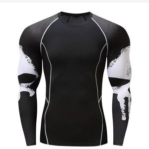 Vente directe usine – T-shirt Rash Guard de compression respirant pour homme, manches longues, Spandex/Polyester 160g, personnalisable avec logo numérique OEM - Product Image 2