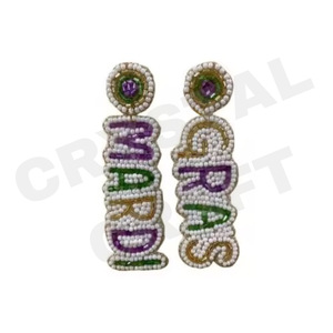 Comprar vendedor de zapatos y calzado pendientes con cuentas para mujer color patriótico naranja blanco azul para boda o Día de los Caídos - Product Image 4