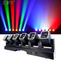 LED 6x60W RGBW Beam Moving Head Light Wash Zoom CRI 95 DMX512 Steuerung 6000K Tageslicht 180° Kompatibilität IP20 1800 Bühnenlicht