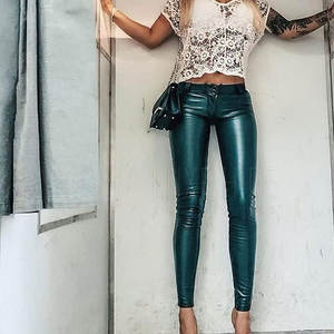 Nouveau style de pantalons en cuir pour femmes à jambe droite de haute qualité Pantalon en cuir pour femmes Prix de gros - Product Image 5