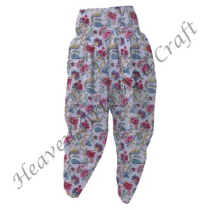 Pijama de algodón con estampado Floral de bloque de mano indio para mujer, pantalones largos de Patiala, ajuste cómodo para mujer, uso diario - Product Image 2