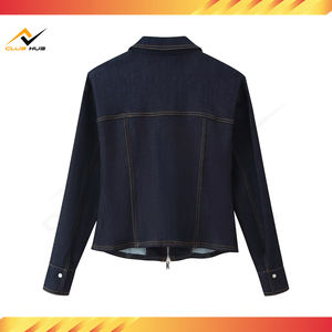 Nouveau modèle Automne/Hiver pour femme, style vintage, coupe classique, décontracté, en denim éco-responsable imprimé, avec tissu extensible (Spandex/Polyester) et manches longues - Product Image 3