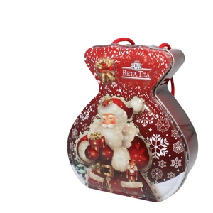 Durable Tinplate <b>Bag</b>-shaped Christmas Metal Cans with Screw Cap Reusable Storage <b>for</b> <b>Tea</b> Candies & Craft Party Favors - Product Image 4