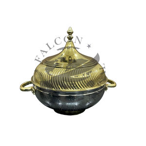 Casserole en laiton plaqué nickel et or faite à la main de luxe équipement alimentaire Hotpot multifonctionnel - Product Image 5