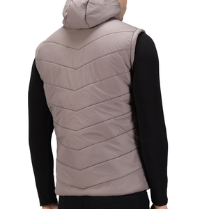 Gilet à capuche en duvet avec logo personnalisé pour hommes-Veste d'hiver chaude et respirante de qualité supérieure à demi-manches pour l'extérieur - Product Image 2
